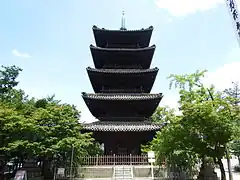 pagode à cinq étages du temple.