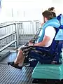 Siège d'un des trains de l'attraction.