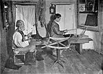 Tissage des filets de pêche. Village de Rechetikha de l'ouïezd de Balakhna (1896).