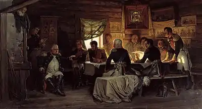 Conseil de guerre de Koutouzov à Fili.