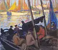 Retour de pêche à l'Île d'Yeu - ca 1926 - Pastel - 30&nbsp;×&nbsp;40&nbsp;cm