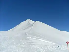 Vue du sommet enneigé.
