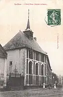 Carte postaleavec le timbre crénelé d' sur la ligne de Reims à Tergnier daté du 8 juin 1908.