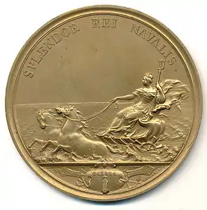La Marine florissante, 1693, bronze, 72&nbsp;mm, revers.