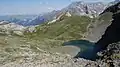 Lac de la Valette en contrebas du refuge.