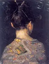 Femme avec des épingles.