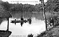 Le lac des Mottes au début du XXe&nbsp;siècle (carte postale).