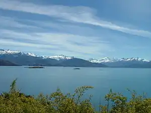 Vue du Monte San Valentín depuis le lac Buenos Aires/General Carrera