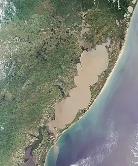 Lagoa dos Patos (lagune des canards) au Brésil.