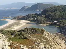 Photographie d'une partie de l'archipel des Îles Cies