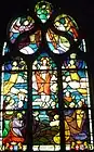 Chapelle Notre-Dame de Lambader : vitrail, les mystères du Rosaire, le 2e&nbsp;mystère glorieux (l'Ascension).