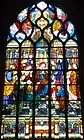 Chapelle Notre-Dame de Lambader : vitrail, les mystères du Rosaire, le 3e&nbsp;mystère glorieux (la Pentecôte).