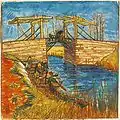 Pont Langlois et lavandières (Aquarelle, F&nbsp;1480 / JH 1382, 30&nbsp;×&nbsp;30&nbsp;cm, avril 1888, collection privée)