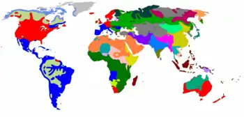 Carte de la répartition mondiale des langues