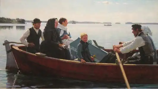 Albert Edelfelt, Le Cercueil de l'enfant, 1879.
