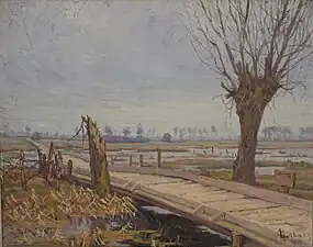 Front de l'Yser (1917), huile sur bois, 32,5&nbsp;×&nbsp;41&nbsp;cm, localisation inconnue.
