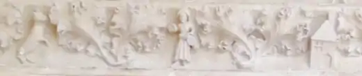 Figurines sculptées du palais Jacques Cœur à Bourges (France) (XVe siècle).
