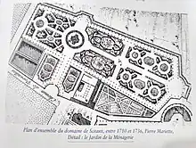Plan détaillé du jardin de la ménagerie au début du XVIIIe siècle