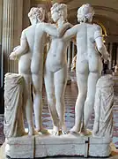 Les Trois Grâces, copie romaine / original grec IIe&nbsp;siècle AEC. En 1609: restauration, Nicolas Cordier. Musée du Louvre