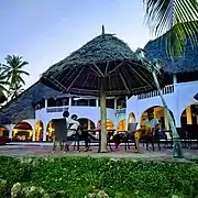 Terrasse d'hôtel.