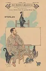Les Hommes d'aujourd'hui, no 349, 1889. Steinlen se représente sous le pseudonyme de Jean Caillou.