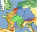 La division du royaume en 561.