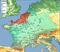 Le royaume des Francs en 612.