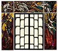 Jacques Gruber, Les Singes, verre teinté et plomb, 1925, 201,5  x 201,4 cm, Musée des Beaux-Arts de Reims (inv. 2008.4.1.0), Ville de Reims.