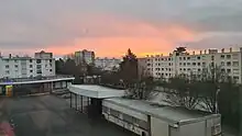Lever de soleil sur le collège Jean Moulin - Neuilly-Plaisance