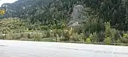 Vue du lieu-dit de la Bronsonnière depuis le parking de la télécabine d'Orelle[8].