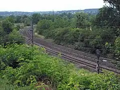 Tout début de la ligne à la sortie de Saint-Germain-des-Fossés