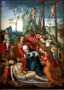 La Déploration du Christ (début du XVIe&nbsp;siècle), Maître de l'Adoration von Groote.