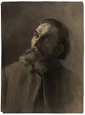 Lilly Walther (et) (1866‒1946), Portrait d'un homme, 1909. Papier, fusain.