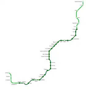Voir la carte de la ligne.