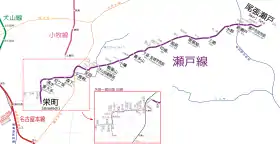 Voir la carte de la ligne.