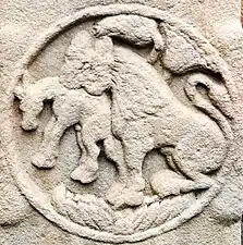 Lion avec un veau.