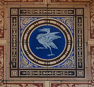 Hôtel de ville de Liverpool. Carreaux encaustiqués provenant de la manufacture Minton.