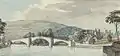 Le pont de Llanrwst sur une aquarelle du XVIIIe&nbsp;siècle.