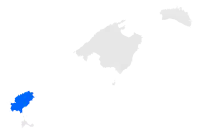 Localisation de l'île d'Ibizadans les Îles Baléares.