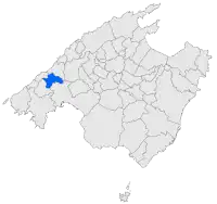 Localisation d'Esporlesdans l'île de Majorque.