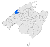 Localisation de Sóllerdans l'île de Majorque.
