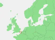 Carte géographique montrant l'emplacement approximatif de l'épicentre du tremblement de terre