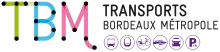 Logo de TBM. Les trois lettres sont respectivement verte, bleu et rose.