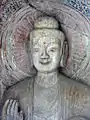 Partie supérieure de Sakyamuni, sculpture centrale, Binyang, grotte du milieu