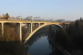 La partie du viaduc de Lorraine passant au-dessus de l'Aar