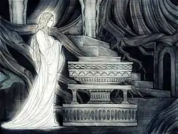 Galadriel devant son miroir(fan art de Tessa Boronski).