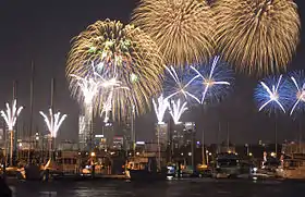 Feux d'artifice, à Perth, à l'occasion de l'Australia Day.