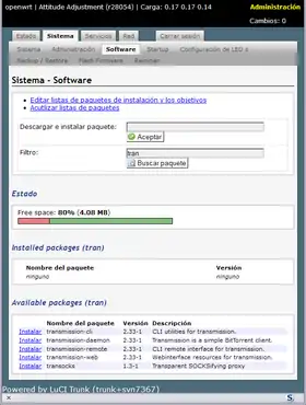 Interface web LuCI.