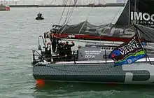 Luc Alphand sur le DCNS1000 au Havre avant le départ