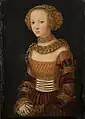 Lucas Cranach l'Ancien, Portrait d'une jeune femme (Émilie de Saxe ?), v.1537, huile sur panneau, 41,5&nbsp;x 25,5&nbsp;cm.